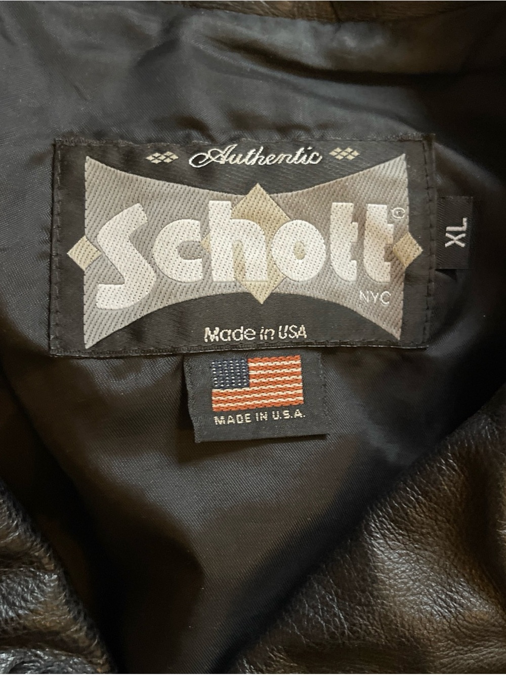 Schott Black Leather Bomber-Style Motorcycle Jacket - Picture 4 of 8